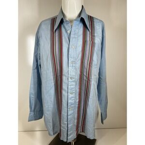 Alexanders Italian Cotton Mens XL Button Down Long Sleeve Lightweight Shirt Dad‎